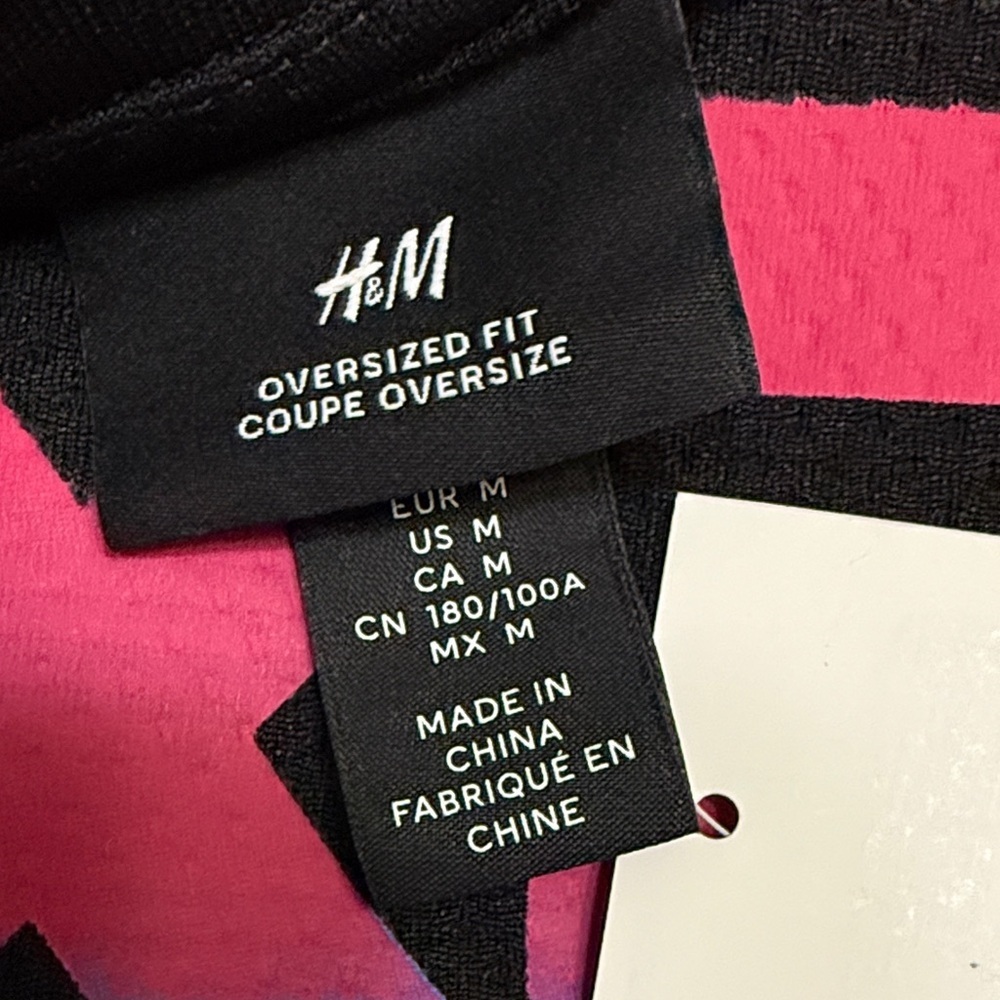 H&M Black and Blue Graphic Men's OVERSIZED PRINTED MESH T-SHIRT Jersey - Picture 10 of 10